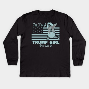 yes im a trump girl get over it Kids Long Sleeve T-Shirt